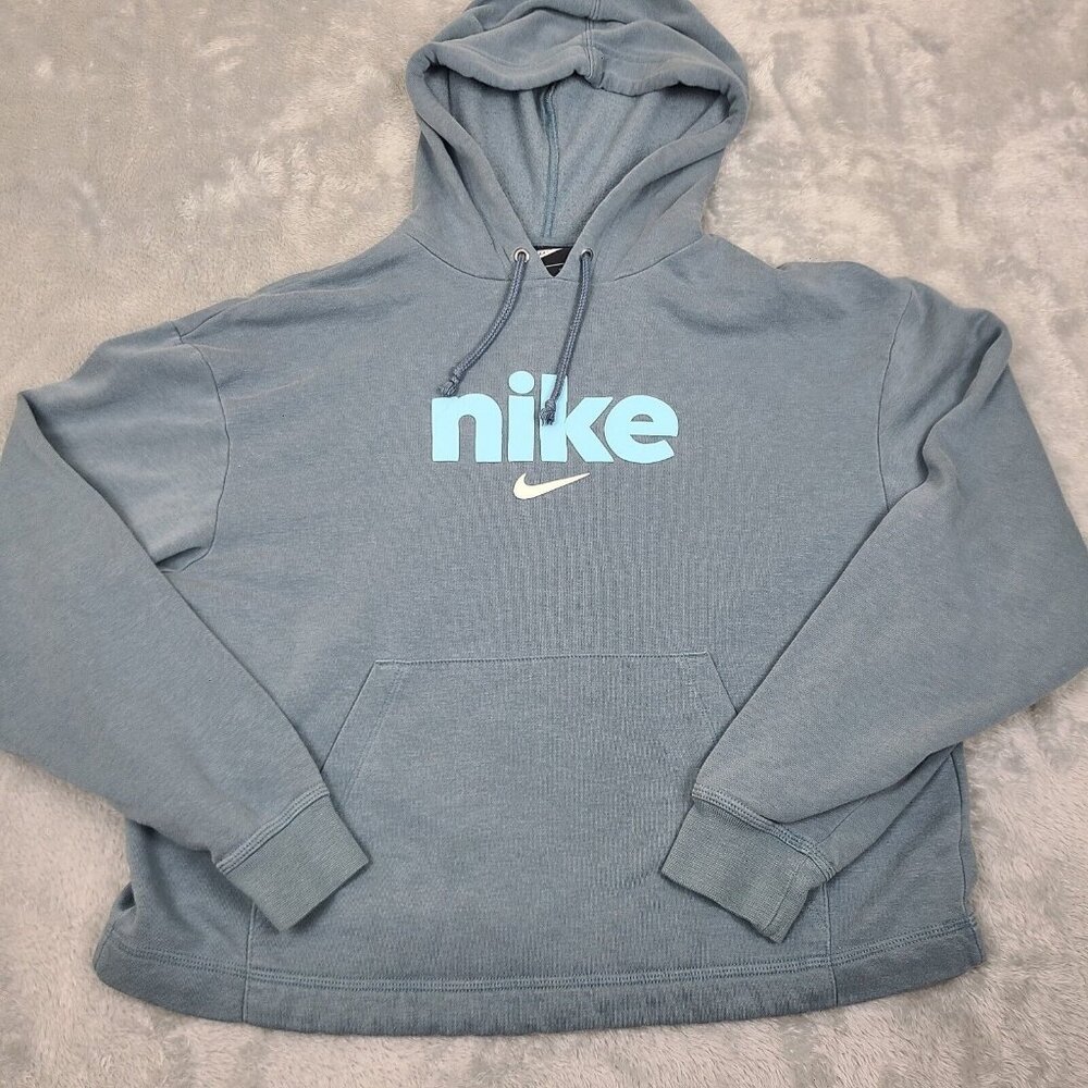 Nike Women's Grayish Blue Pullover Sweatshirt Hoodie Size Small Women's‎ workout